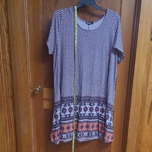 Casual Women's Maxi Dress - Black and Orange